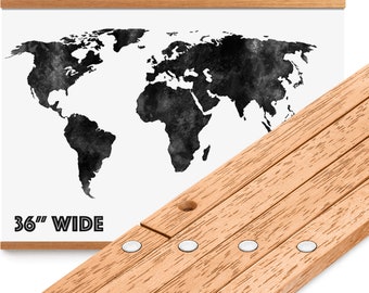 Magnetic Poster Hanger Frame 36" - Premium Wood, Strong Magnets, Easy Setup, Full Hanging Kit for Wall Art/Prints/Canvas/Photos/Pictures