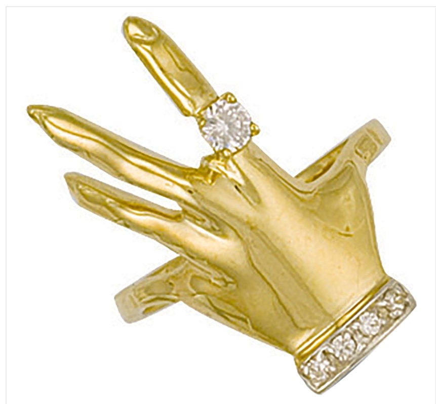 9ct Gold Hand Ring Cz Yellow Gold Ladies Gift Boxed - Etsy UK