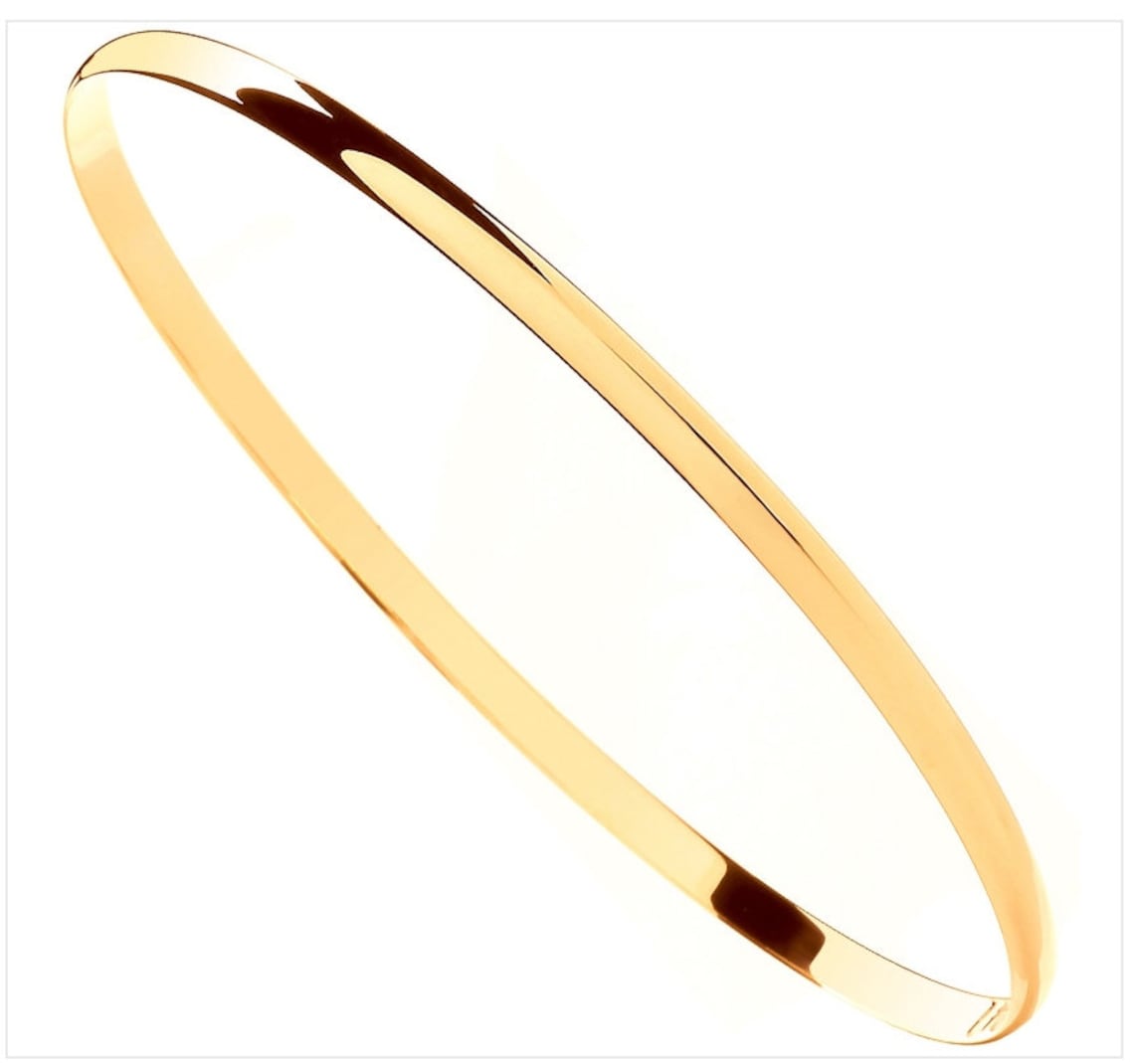 9ct Gold Slave Bangle Plain Soild Bracelet 3mm Ladies 375 Gift Etsy UK