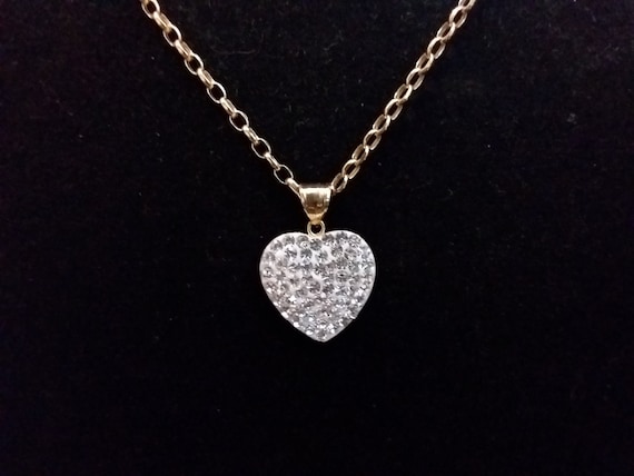 9ct Crystal Heart Pendant 9ct Crystal Heart Pendant