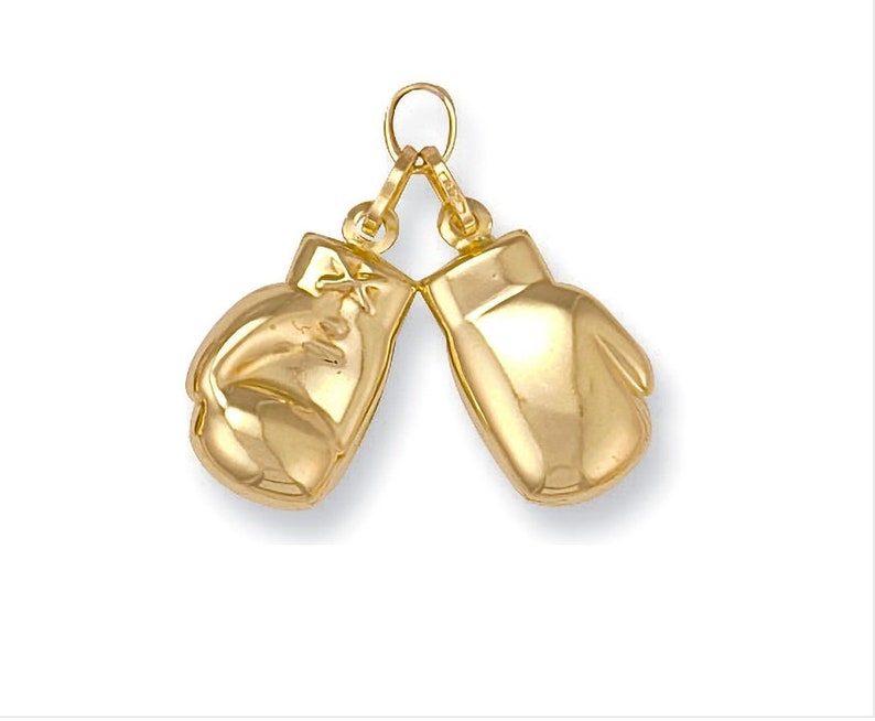 9ct Gold Boxing Gloves Chain Pendant. Real 375 Hallmarked Men's Boys