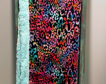 Colorful Leopard Minky Blanket