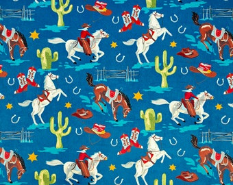 Cowboy and Horses Minky Blanket