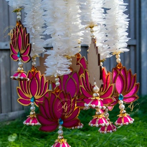 Set of Premium Mogra & Lotus Door Hanging-Diwali Decoration,Ganesh and Laxmi Pooja,All Festival Decor,Event Decor,Pooja Decor,Diwali Gift image 2