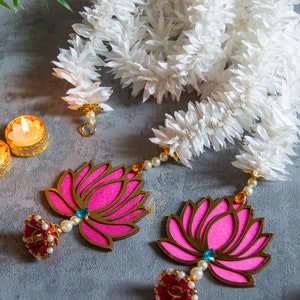 Set of Premium Mogra & Lotus Door Hanging-Diwali Decoration,Ganesh and Laxmi Pooja,All Festival Decor,Event Decor,Pooja Decor,Diwali Gift image 4