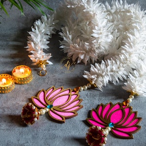 Set of Premium Mogra & Lotus Door Hanging-Diwali Decoration,Ganesh and Laxmi Pooja,All Festival Decor,Event Decor,Pooja Decor,Diwali Gift image 3