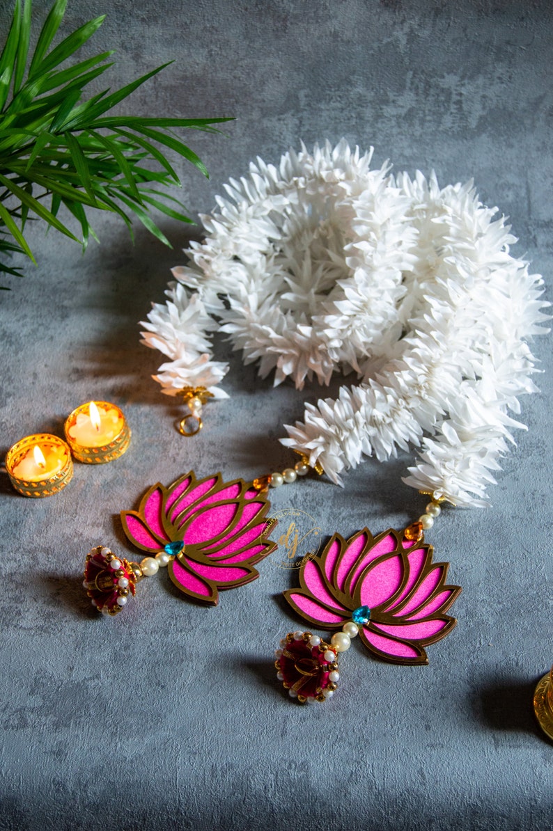 Set of Premium Mogra & Lotus Door Hanging-Diwali Decoration,Ganesh and Laxmi Pooja,All Festival Decor,Event Decor,Pooja Decor,Diwali Gift image 5