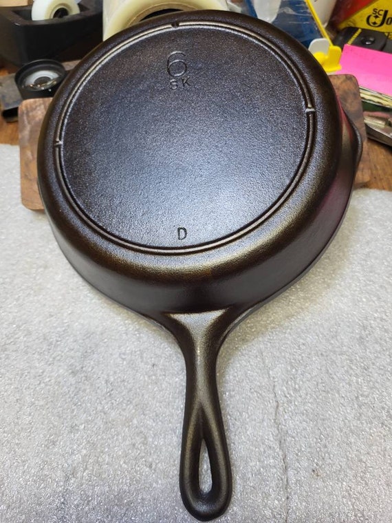 Vintage Lodge SK #14 Cast Iron Skillet 3 Notch Heat Ring LID COVER campfire  cook