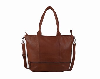 Minimalist Crossbody Leather Bag, Shoulder Purse, Leather Crossbody Handbag, Compartment Bag, Leather Laptop Bag, Leather Shopping Bag