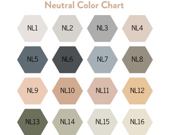 Neutral Colour Chart - Removable Hexagon Wall Art