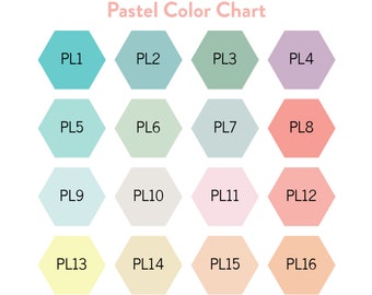 Pastel Colour Chart - Removable Hexagon Wall Art