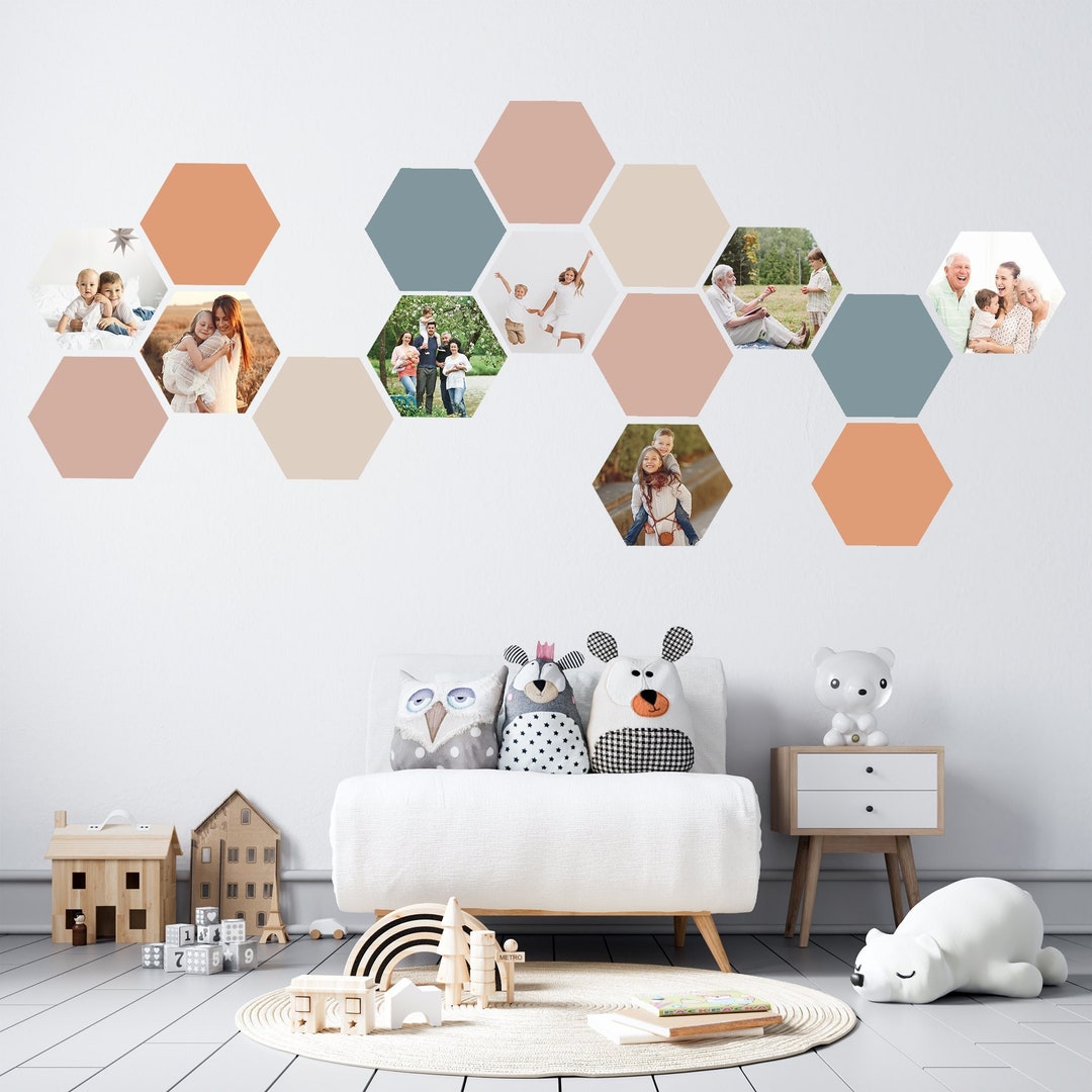 Pink and Blue Nursery Wall Ideas. Add Your Personalized Photos and