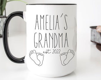 Grandma Gift, Grandma Mug, baby announcement grandparent, first time grandmother gifts, grandmother mug, grandparent pregnancy announcement