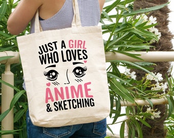 Anime Tote Bag, Anime Lover Gift, Anime Fan Gift, Anime Artist Gift