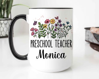 Personalized Preschool Teacher Gift, Preschool Teacher, Preschool Teacher Mug, Preschool Teacher christmas, Preschool Teacher Graduation
