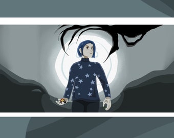 Marcadores com design inspirado no filme Coraline
