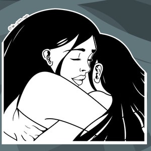 Sticker des amoureux - Femmes enlacées