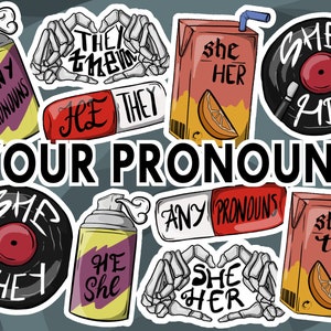 Aufkleber - Aufkleber Pronomen - Pronomen - Sie/Sie - Er/Sie - Sie/Sie - Er/Ihn - Sie/Sie!