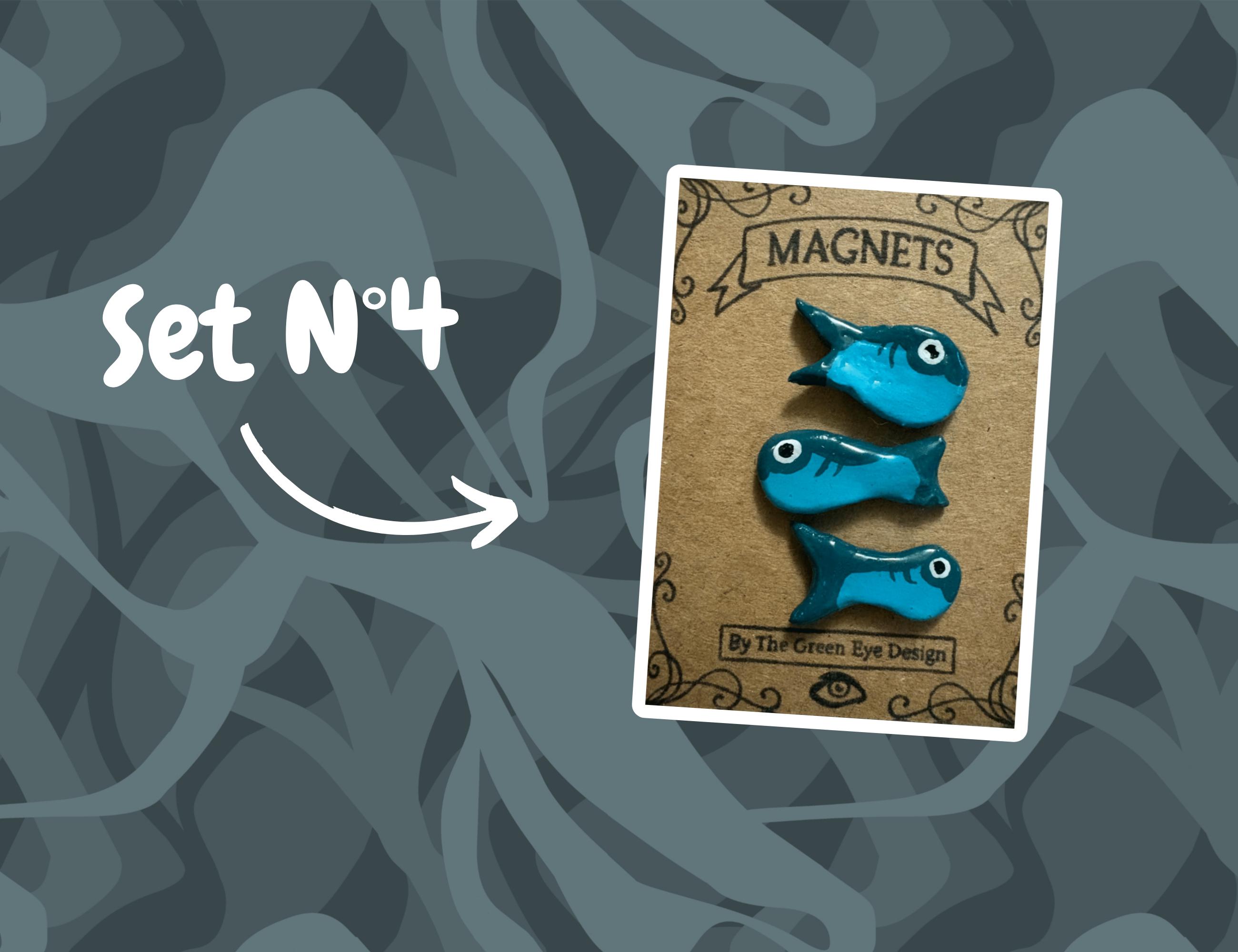 Sardine Magnets - Fish-shaped Fridge Magnets - Handmade Clay and Resin ...