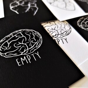 Art Print Full Heart Illustrations Empty Brain Postcard Size A4 Size Wall Poster image 10