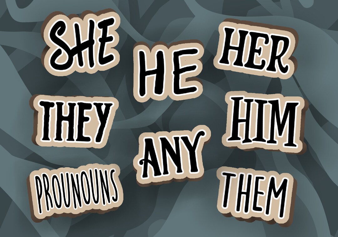 Wooden Pronoun Pins - Pronouns Badge - They -them - He - Him - She ...