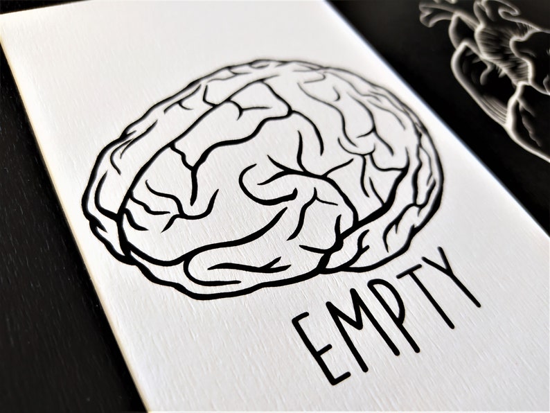 Art Print Full Heart Illustrations Empty Brain Postcard Size A4 Size Wall Poster image 9