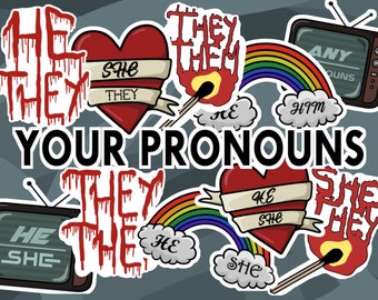 Wooden pronoun necklace - They/Them - He/They - She/They - He/Him - She/Her!