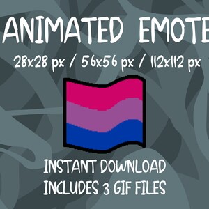 Animated emote - pixel style emoticon - For live video commentary Twitch - Discord - YouTube - LGBT flag Bi Bisexual Pride Flag