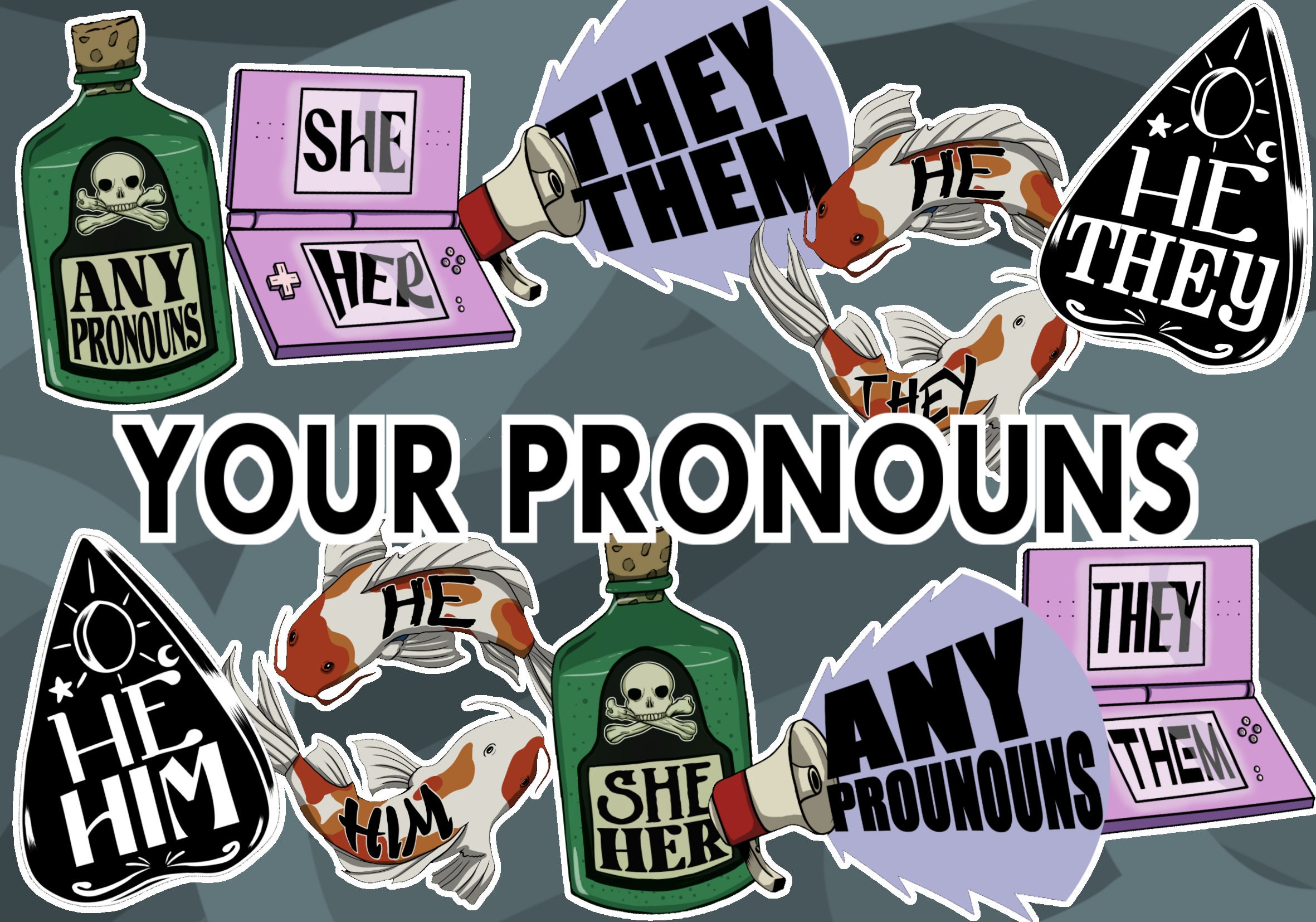 Wooden Pronoun Pins - Pronoun Pins - Badges - They/Them - He/They - She/They - He/Him - She/Her!