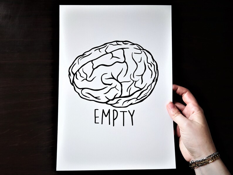 Art Print Full Heart Illustrations Empty Brain Postcard Size A4 Size Wall Poster image 6