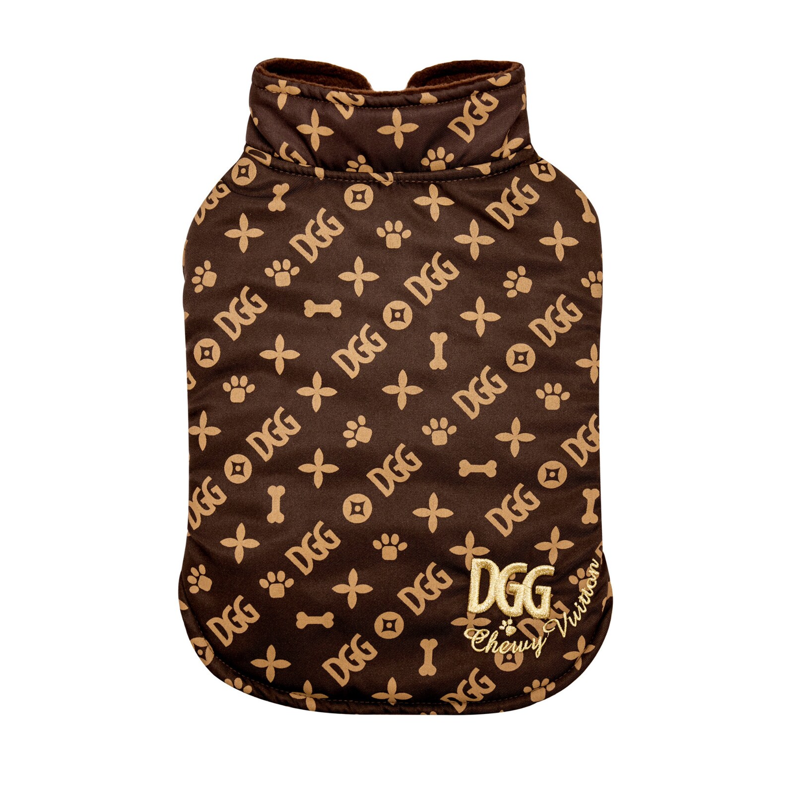 Brown Chewy Vuitton Design Dog Coat Etsy
