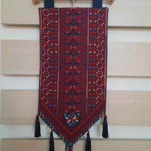 Palestinian embroidered wall hanging | Palestinian decor | wall hanging | wall decor | Tatreez Wall Art | Cross Stitches Design