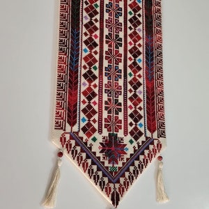 HANDMADE PALESTINIAN EMBROIDERED wall hanging | Handmade Palestinian embroidered Wall Art | Tatreez Wall Art | Cross Stitches Design