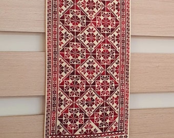 Tatreez palestino hecho a mano para colgar en la pared, bordado tradicional beduino en punto de cruz, decoración de pared grande.