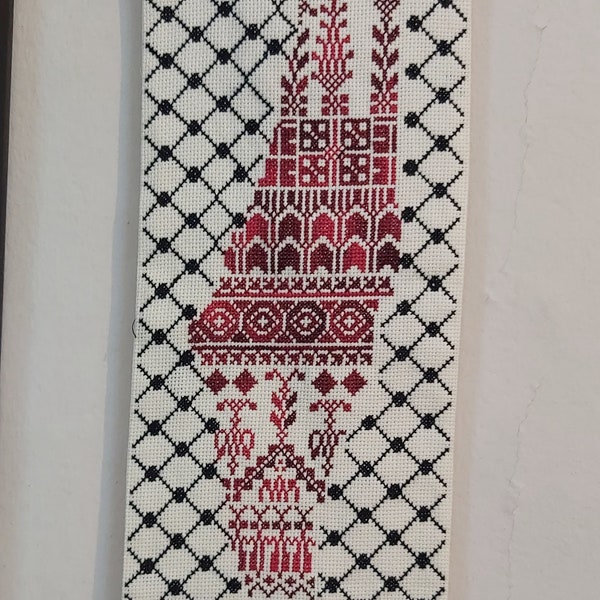 HANDMADE PALESTINIAN EMBROIDERED wall hanging | Handmade Palestinian embroidered Wall Art | Tatreez Wall Art | Palestine Map Wall Hanging