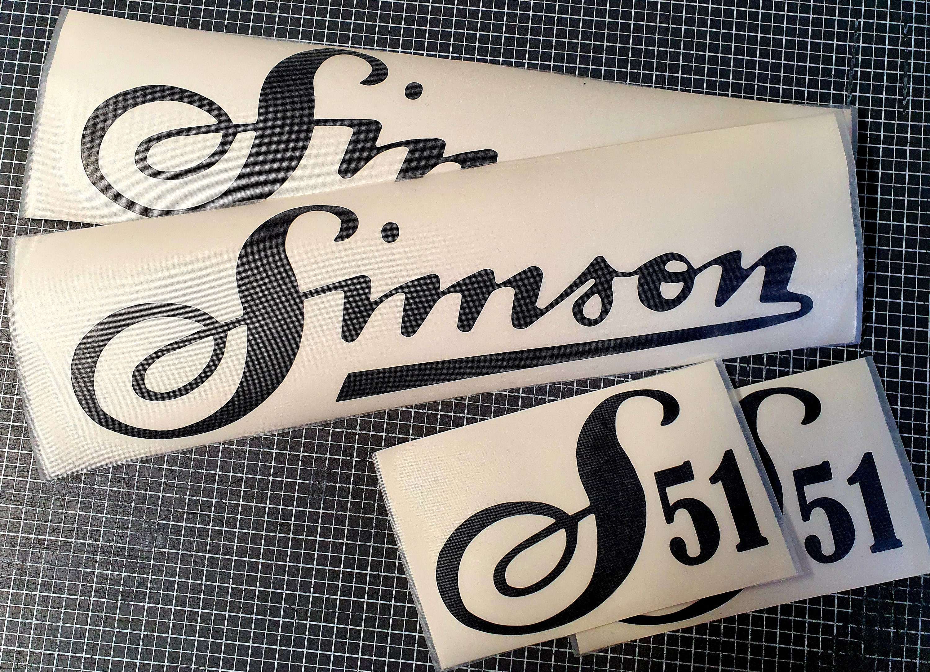 Simson S51 Set of 4 Poison Green Lettering Sticker Old Lettering