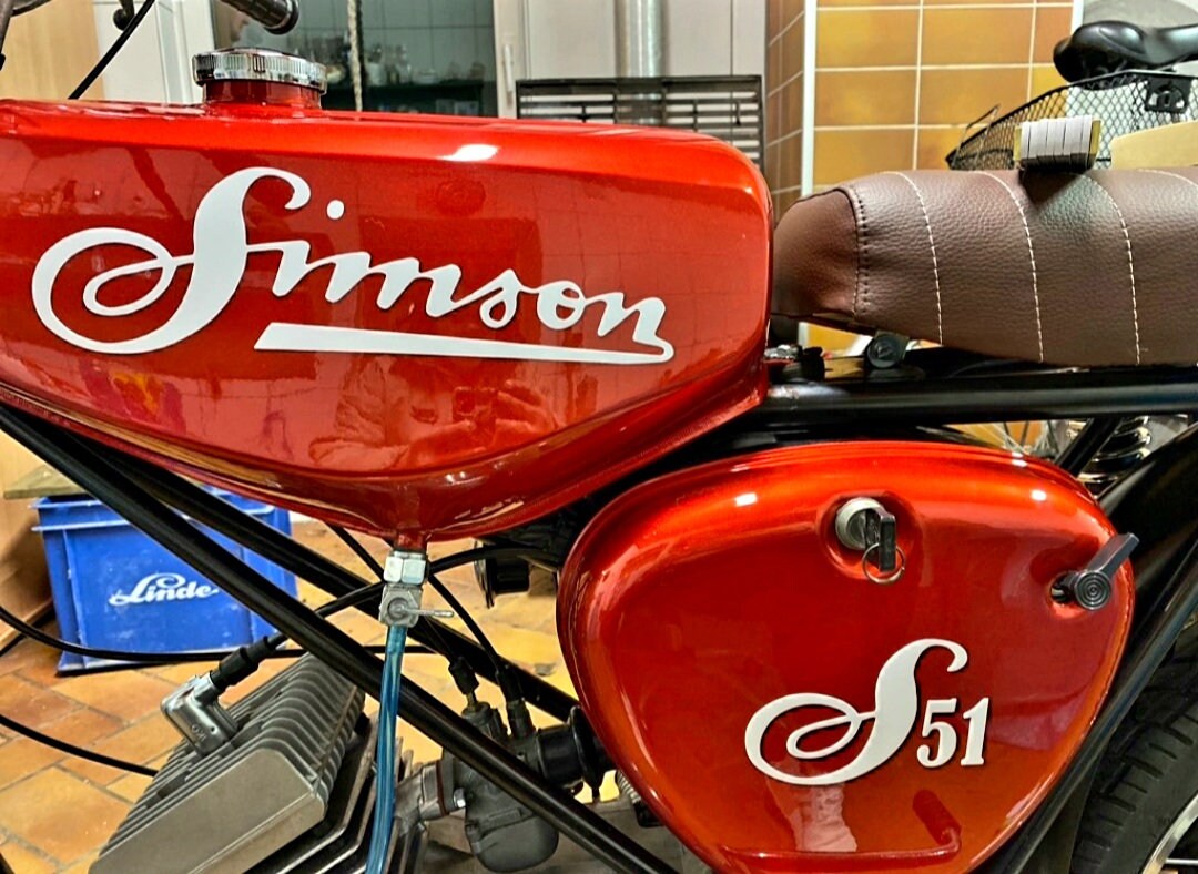 2x Simson S51 COMFORT • Adesivo Sticker Coperchio Laterale • Ologramma - Foto 5