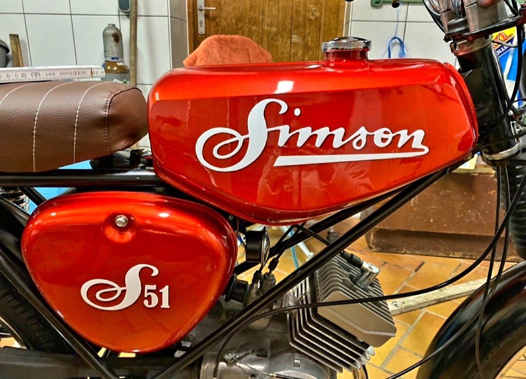 Simson Aufkleber Seitendeckel - S51 Elektronik - silber