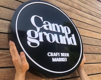 Round wall sign Custom made store sign, light box,