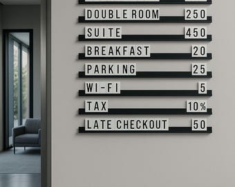 Interchangeable Cafe Menu Letter Board: Sliding Track System, Bold Tiles