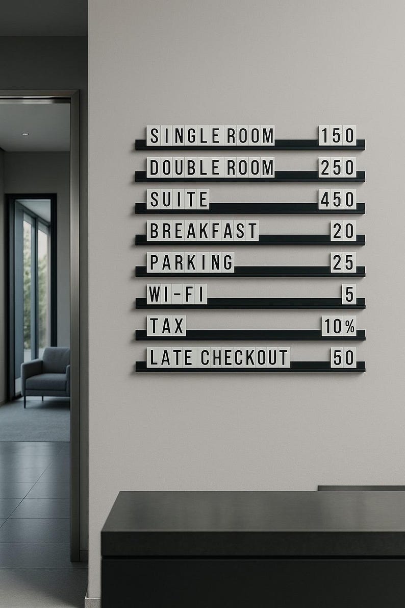 Interchangeable Cafe Menu Letter Board: Sliding Track System, Bold ...