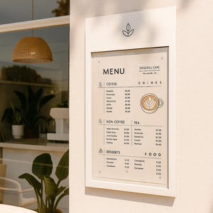 An der Wand befestigte Menü-Box - Restaurantmenü-vitrine - Wandmenühalter - Magnetische Buchstaben-Menütafel - an der Wand befestigte Preisliste