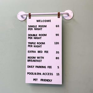 Tablero de menú de metal para montaje en pared para cafeterías y restaurantes - Tablero de precios personalizado para colgar en la pared - Menú de precios para empresas - Tablero de menú magnético para cafeterías