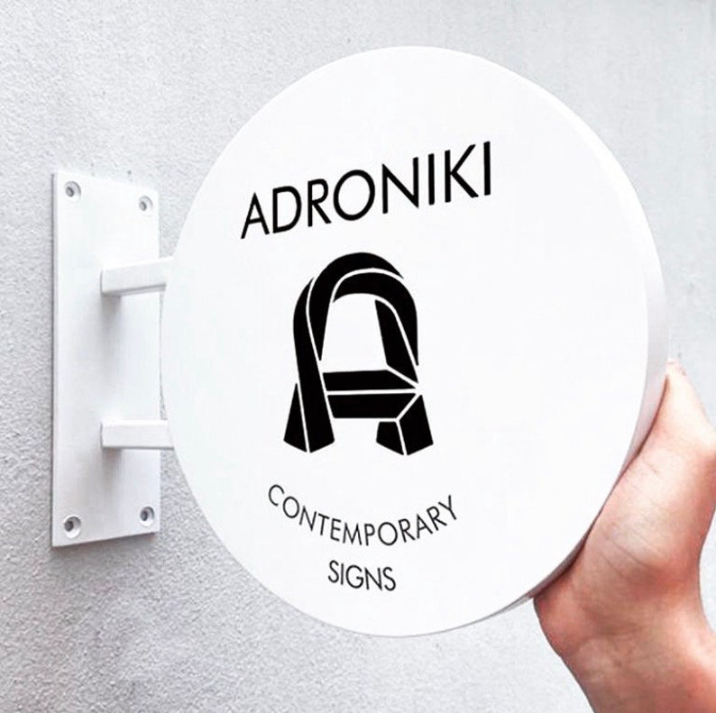 The Round Blade Sign is refined, well-crafted, and a nice spot for good branding. This 3D wall circle sign is the best way to share your branding and attract more customers on the street. Delivered blank, ready for your branding
