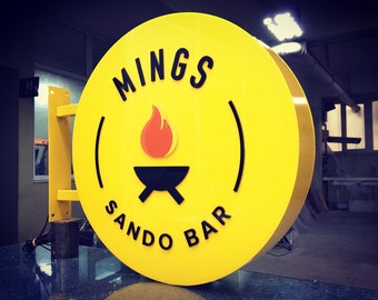 Custom Illuminated Blade Sign - Waterproof Double Sided Outdoor Sign -Storefront Sign- Personalized Logo- Custom Metal Sign-3D Led Logo Sign