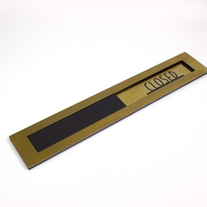 Placa aberta/fechada - Aço inoxidável dourado, placa preta ou branca - Placa personalizada - Placa ocupada/disponível para empresas, cafés, lojas