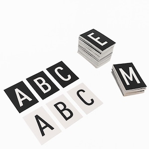 Double Sided Letter Number Cards - Paper Alphabet Cards - Cellophane Coating Letters Card