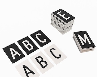Double Sided Letter Number Cards - Paper Alphabet Cards - Cellophane Coating Letters Card