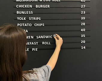 Magnet Letters Board - Cafe Menu Display Board - Wall Mounted Menu Rails - Cafe Menu Displays - Changeable Magnetic Letter - Barbershop Menu
