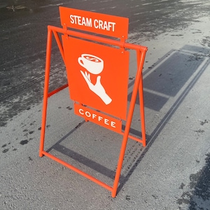 A Frame Sign with Header for front of your store on sidewalk or for your event announcement